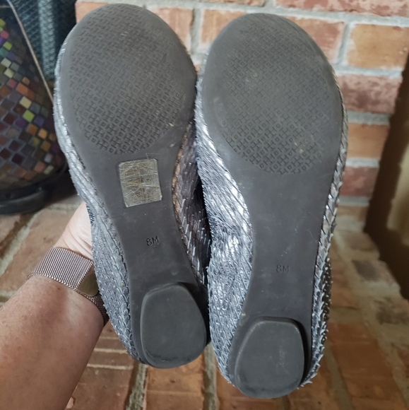 Tory Burch Silver Gabby Python Ballet Flats - Picture 9 of 10